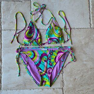 OP OCEAN PACIFIC Floral Bikini Set, Juniors M 7/9, Padded Top